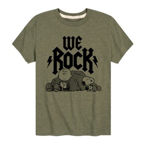 Boys' - Peanuts - We Rock Charlie Brown And Snoopy Short Sleeve Graphic T-Shirt - 1 of 4