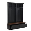Cesicia 55.9"W x 15.0"D x 75.6"H Hall Tree with Bench, Coat Rack with 2 Large Drawer, 6 Black Hooks for Hallway, Living Room - 2 of 4