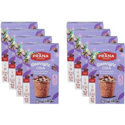 Prana Organic Chocolatey Dream Overnight Oat & Chia Mix - Case of 8 - 8.8 oz