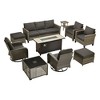XIZZI Patio Furniture Sets Designed for Outdoor Relaxation, Comfy 3.5-Inch Cushions & 360° Swivel Action for Extra Comfort, 10 Pcs/Set, Black - 2 of 4