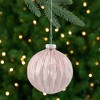 Northlight Shiny Glittered Geometric Glass Ball Christmas Ornaments - 3" (80mm) - Pink  - 4ct - 2 of 4