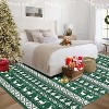 Christmas Rug Washable Rugs, Boho Christmas Tree Snowflake Rug Non-Slip Soft Low Pile Non Shedding Indoor Holiday Decor Carpet for Home Office - 4 of 4