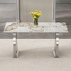 FURNIinspire Dining Tables Modern Rectangular Rock Look Table with Stainless Steel Legs for Dining Room and Kitchen, Silver, 63"*31.4"*30" - 2 of 4