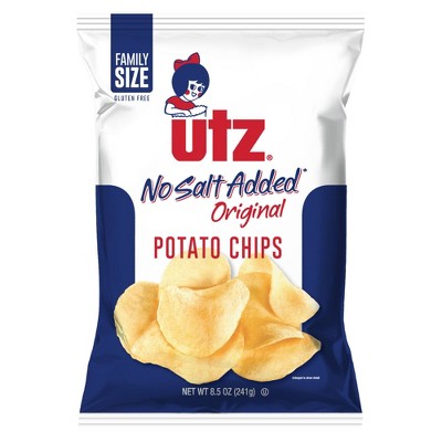 Utz No Salt Added Original Potato Chips - 7.75oz