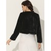 INSPIRE CHIC Women's Long Sleeve Open Front Cropped Winter Faux Fur Jacket - 4 of 4