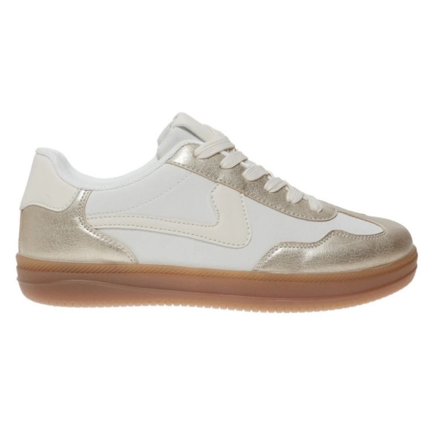 Женские кроссовки Outwoods Giana 5 Gum Sole Lace Up Fashion Sneakers- Gold (8), цвет: Золотой — фото 2