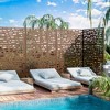 Lirago Metal Outdoor Privacy Screen Freestanding Patio Decorative Screens 72"x47" Brown - 4 of 4