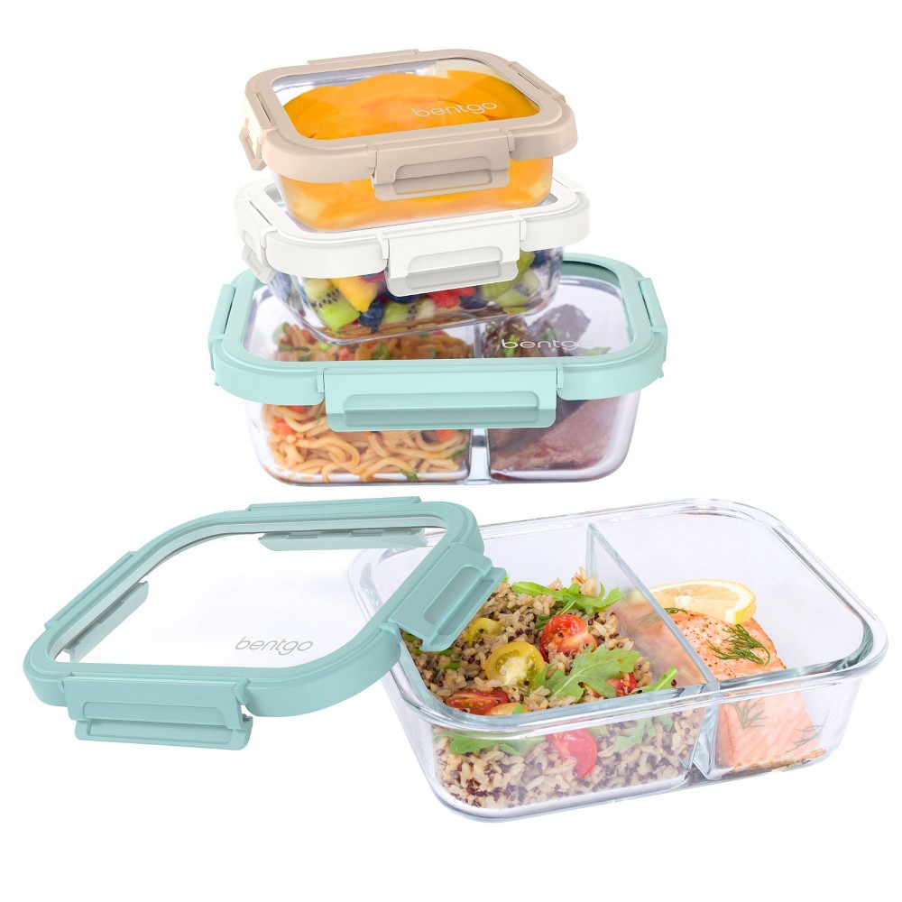 Bentgo 8pc Glass Leak-Proof Meal Prep Set Coastal