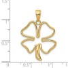 Black Bow Jewelry 14k Yellow Gold Open Four Leaf Clover Pendant, 21mm (13/16 inch) - 3 of 4