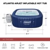 Coleman SaluSpa Atlantis AirJet 4 to 6 Person Inflatable Hot Tub Square Portable Outdoor Spa with 140 Soothing Jets with Cover, Blue - 3 of 4