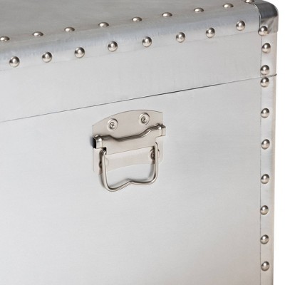Serge Silver Metal Industrial Storage Trunk