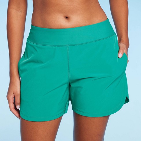 Lands' End Women's 5 UPF 50 Swim Shorts - Green XL