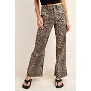 Women's Leopard Print Flare Jeans - GiGiO - 2 of 4