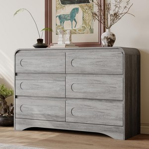 SOLACEFURNITURE 47" Wide 6 Drawers Dressers, Wood Closet Clothes Storage Dressers Organizer for Bedroom - 1 of 4