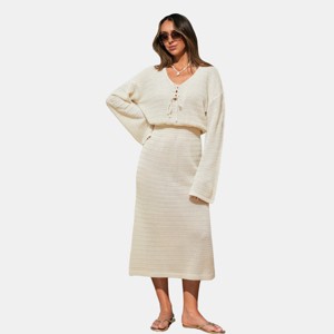Women's Comfy Classic Beige Midi Cover-Up Dress - Cupshe - 1 of 4