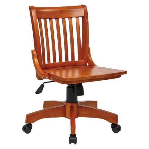 Armless Wood Banker's Chair Fruitwood - Osp Home Furnishings : Target