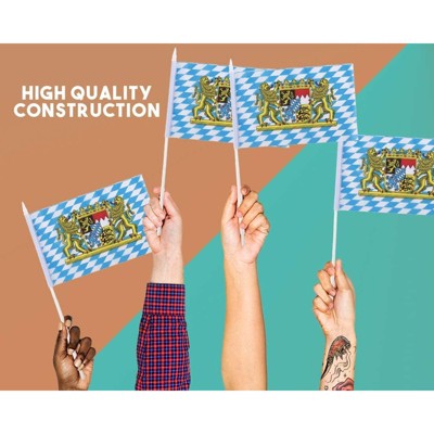 72 Piece Bavarian Handheld Polyester Flags for Oktoberfest