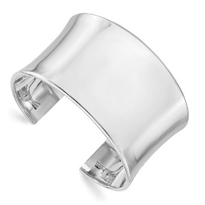 Black Bow Jewelry Sterling Silver 40mm Polished Concave Cuff Bracelet - 1 of 4