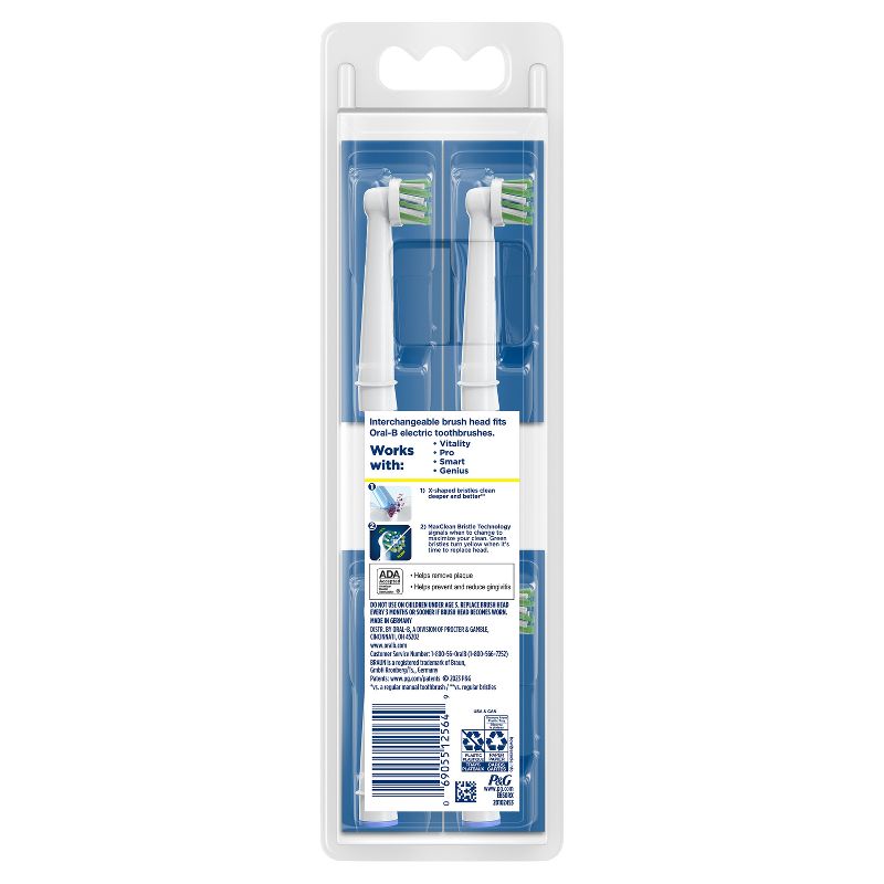 Oral-B Cross Action Electric Toothbrush Replacement Brush Heads, 4 of 12