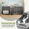 3-IN-1Cat Litter Box Enclosure, 55 Inch Large Cat Box Enclosure with Double Rooms, Farmhouse Wooden Cat Washroom,Grey - 4 of 4