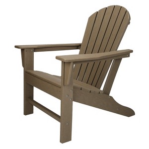 Leisure Classics UV Protected HDPE Indoor Outdoor Adirondack Lounge Patio Porch Deck Chair, Taupe - 1 of 4