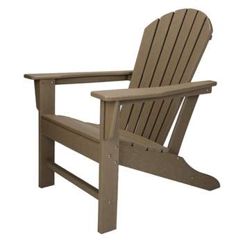 Leisure Classics UV Protected HDPE Indoor Outdoor Adirondack Lounge Patio Porch Deck Chair, Taupe