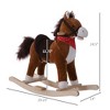 Cesicia Plush Cowboy Rocking Horse, Wooden Ride-On Toy, Wild West Fun, Brown, for 3-6 Years - 4 of 4