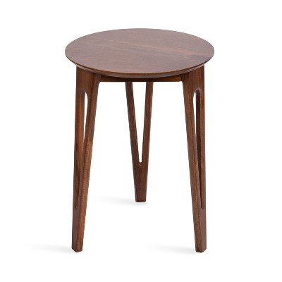 Kate and Laurel Kershaw Round Side Table, 16x16x22, Walnut Brown