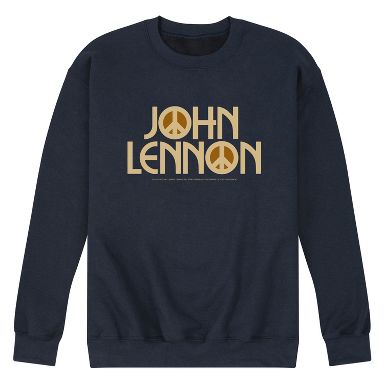 Men's John Lennon Peace Logo Graphic Fleece Sweatshirt - Navy - 3