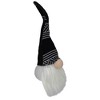Northlight Plush Sitting Christmas Gnome with Long Beard Decoration - 12" - Black and White - 4 of 4