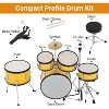 5 Piece Drum Sets Junior Drum Kit with Dual Tom-Toms, Floor Tom,Bass Drum, Hi-Hat, Cymbal, Pedal, Drumsticks and Seat, for Music Learning & Practice - 2 of 4