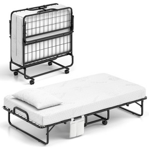 Tangkula 75" x 38" Twin Size Folding Bed Rollaway Guest Bed w/ 5 inch Mattress & Pillow - 1 of 4