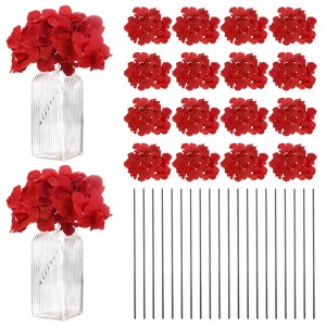 Unique Bargains Plastic Durable Realistic Reusable Silk Hydrangea Flowers with Stems for Home Decor/Wedding 9.84 In - 1 of 4