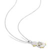 EVERLY JEWELRY | Two-Tone Silver Diamond Accent Duck Heart Pendant with Chain, 18 inc - 4 of 4