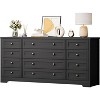 12 Drawers Wood Dressers for Bedroom, 63" Long Wooden Dresser for Living Room, Hallway, 16" Wide TV Stand Dresser for 65 Inch TV - 2 of 4