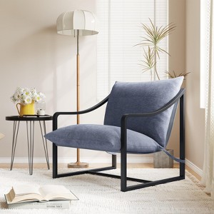 Sling Accent Chair Set of 2, Metal Framed Living Room Chairs with Removable Cushioning, Easy Assembly, Portable, Accent Chair for Courtyard - 1 of 4