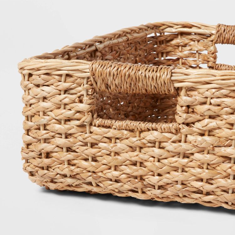Braided Seagrass Folio Bin - Brightroom™: Handwoven Khaki Storage Basket, Rectangle, 6"x12"x17", Nest Seal Certified, 3 of 4