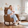 COZONY Upholstered Glider Rocker Chair with High Backrest & Wooden Legs, Comfy Nursery Rocking Accent Chair with Side Pocket for Living Room - 4 of 4