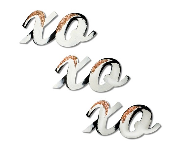 "XO XO XO" Hand Painted Dimensional Wall Words