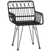 vidaXL Rattan Dining Chairs 2 Pcs, Patio Wicker Chair with Armrest, All-Weather Woven Rattan Wicker Chair - 3 of 4