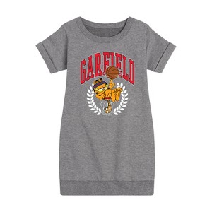 Girls' - Garfield - Basketball Graphic Short Sleeve Fleece Dress - 1 of 4