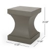 Modern Patio End Table, Sculptural Outdoor Side Table with Curved Pedestal Base for Porch, Balcony, Garden or Poolside Decor-Maison Boucle - 3 of 4