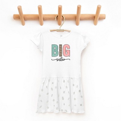 The Juniper Shop Big Sister Leopard Toddler Graphic Dress