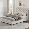 Frame with 4 Storage Drawers, Faux Leather Upholstered Platform Bed Frame, Adjustable Headboard, , No Box Spring Needed - 2 of 4
