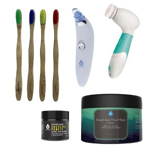 Pursonic Daily Detox Set - Pore Vacuum, Bamboo Toothbrushes, Charcoal Powder, Facial & Body Brush, and Dead Sea Mud Mask - 1 of 4