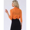 INSPIRE CHIC Women's Semi Sheer Open Front Elegant 3/4 Sleeves Mesh Bolero Shrug - 4 of 4