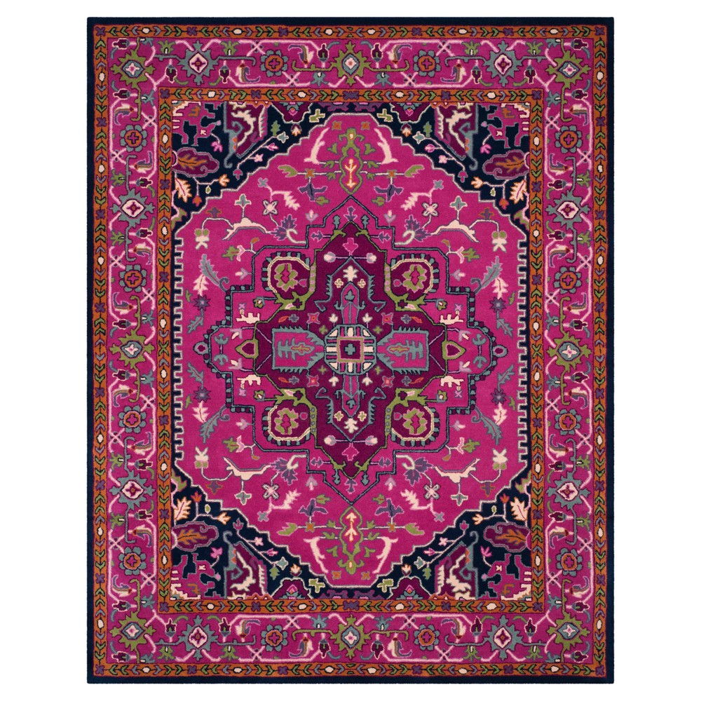 Pink/Navy Medallion Tufted Area Rug 8'x10' - Safavieh