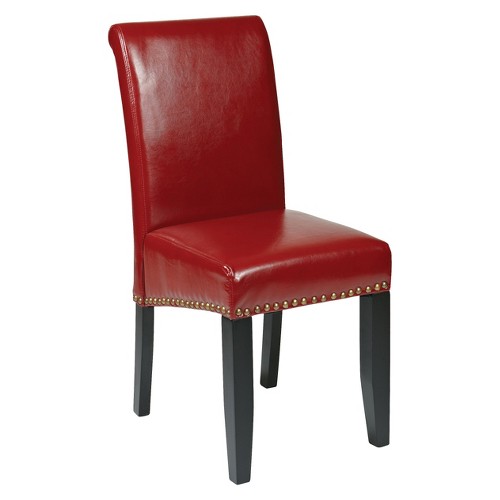 Parsons Nailhead Trim Dining Chair Crimson Red - OSP Home Furnishings
