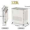 Garvee Plastic Laundry Basket with Lid 123L Large Rolling Hamper Creamy White & Grey with Lockable Wheels - 2 of 4