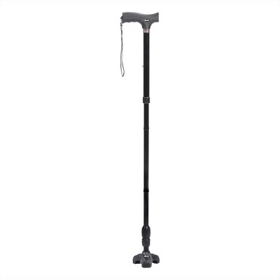 Drive Medical Flex N Go Adjustable Walking Cane with Ergonomic Handle, 3 Point Tip for Superior Balance, Collapsible for Travel, Ideal for Adults